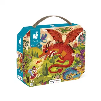 Janod Puzzle in Suitcase Dragon Kingdom 54 Pieces 5+ Made in France