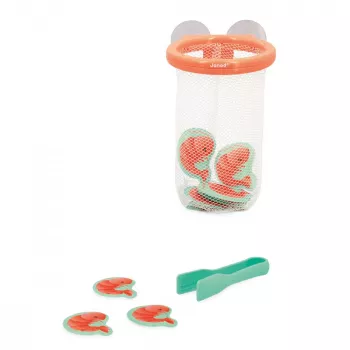 Janod Shrimp Catcher Hand Net - Puidust Käepide, Sinine Võrk - Looduse Avastamise Mänguasi Lastele 3+