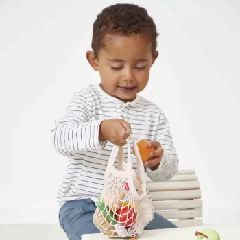 Janod Shiny Grandma Wooden Play Food Set in Net Bag 12 Pieces