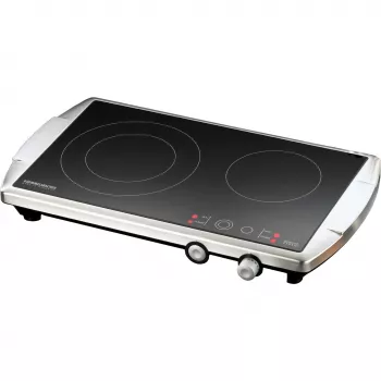 Rommelsbacher CERAN CT 3400/E Double Hotplate, Stainless Steel/Black, 3400W