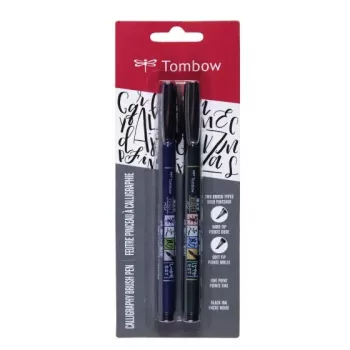 Tombow WS-BHS-2P Dual Brush Pen Set - Must - 2 tk - Blisterpakend