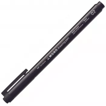 Tombow MONO Drawing Pen Fineliner 02 - Must - 0,30 mm joone laius