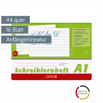 BRUNNEN Schreiblernheft A4q 16 Sheets Lined Without Margin - A1
