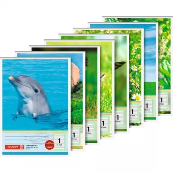 BRUNNEN College Notebook Lineatur 1 11 Line Systems Contrast Ruling Ruled DIN A5