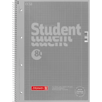 Brunnen College Block A4 ruuduline Lin.28 80 lehte 90g Premium Hõbedane 2 äärisjoont