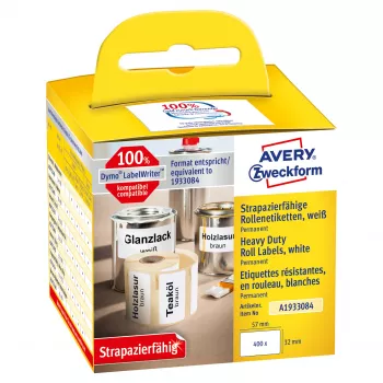 Avery Zweckform Sildid rullil - Püsiv liim - Valge - 57 x 32 mm - 400 silti (1 rull x 400)