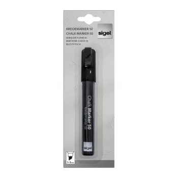 SIGEL Kreidemarker 50 Kriidimarker, peitelots, 1-5 mm, must, 1 tk