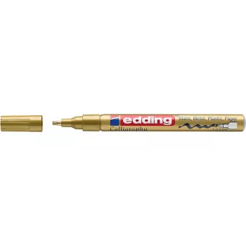 EDDING 4-753053 Gold Paint Marker - Bullet Nib - 1-2 mm Line Width - Aluminium Barrel - Oil-Based - Permanent - Highly Opaque