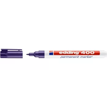 EDDING 400 Püsimarker Violet Ümmargune Ots 1 mm Plastikust Korpus Papp Klaas Nahk Metall Plastik Puit