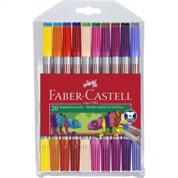 FABER-CASTELL Duo Kiudpliiatsid - Püsivad - Erksad Värvid - Veepõhine Tint - Peen Ots (20 tk pakk)