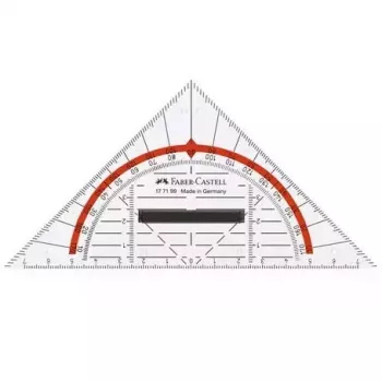 Faber-Castell 177199 Kolmnurkjoonlaud läbipaistev punase hüpotenuusiga 16 cm
