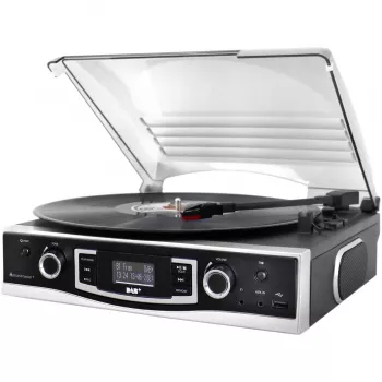 Soundmaster PL590SW Stereo Süsteem Plaadimängija DAB+, FM, AUX, USB, Salvestusfunktsioon, Must