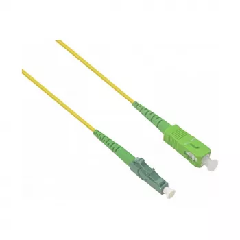 HELOS LWL OS2 Simplex Patch Cable LSZH 2.0mm SC/APC to LC/APC Yellow 20m