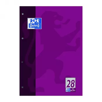 Oxford Office Notepad A4 90 g/m² Squared 5x5 mm 80 Sheets 4-Hole Punched White
