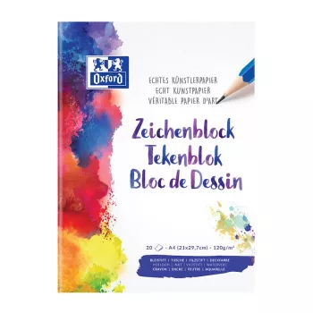 Oxford 100050321 A4 120 g/m² joontega täiteplokk, 100 lehte, valge, 4-auguline