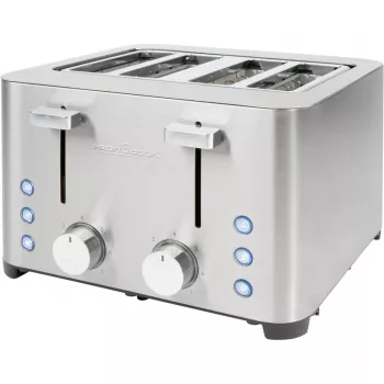 PROFI COOK 4-kohaline röster PC-TA 1252, roostevabast terasest korpus, 2 eemaldatavat purualust, eriti laiad pilud, 1600 W