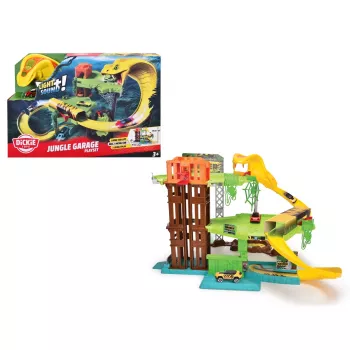 Dickie Jungle Garage 203338004 - 3-tasandiline mängukomplekt heli ja valgusega, kaasas die-cast sõiduk