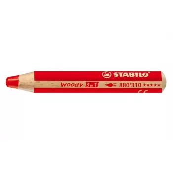 STABILO Woody 3 in 1 multifunktsionaalne pliiats - Punane - PEFC sertifikaadiga - 10 mm südamik - Üksik