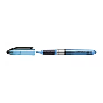 STABILO Navigator Highlighter - 10 Pack - Blue - Chisel Tip - 1 mm / 4 mm Line Width - Water-Based Ink - Plastic