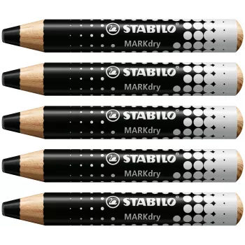 STABILO MARKdry Kuivpühitav Markerpliiats Tahvlitele Must 5-pakk