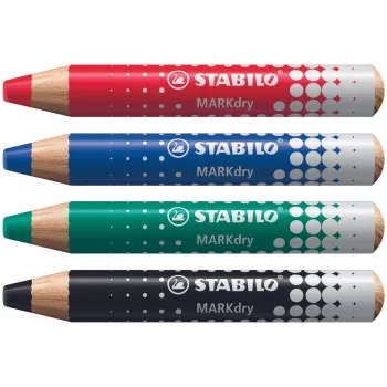 STABILO MARKdry tahvlimarkerid, 4 tk komplekt ümbrises