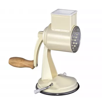 Zassenhaus Drum Grater Classic Cream - 3-trummiline pöördriiv roostevabast terasest trumlitega, imialusega, ergonoomilise väntkangiga