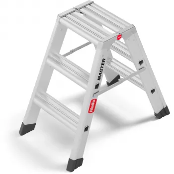 Hailo Master D80 2 x 3 astmega kahepoolne kokkupandav redel, alumiinium, kandevõime 150 kg, EN 131