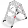 Hailo Master D80 2 x 3 astmega kahepoolne kokkupandav redel, alumiinium, kandevõime 150 kg, EN 131