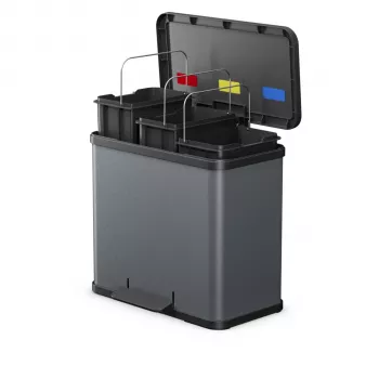 Hailo Öko trio Plus L prügikast 30 L tumehall matt