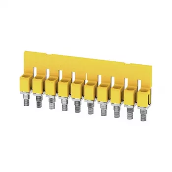 Weidmüller WQV 4/10 ristühendus, 10 poolust, 4 mm², kollane, polüamiid, UL 94 V-0, pakk 20 tk