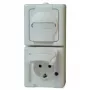 HEINRICH KOPP BLUE ELECTRIC Pindpaigaldatav topeltpistikupesa IP44 Arktika valge 2-kohaline vertikaalne (131402009)