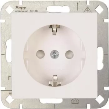 Heinrich Kopp HK07 Schuko pistikupesa suurendatud puutekaitsega, puhasvalge (RAL 9010)