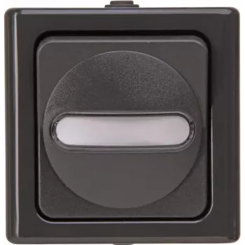 Heinrich Kopp Two-Way Switch Anthracite Glossy BlueElectric 1-Gang with Indicator Light Surface-Mounted IP44 10AX