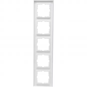 HEINRICH KOPP KOPP Cover Frame 5-gang HK07 PURE (370.8 x 86 x 9,5 mm | IP20 | Clamp Fastening) - Pure White (407229008)