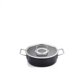 Fissler Adamant CA 24cm Kastepann klaaskaane ja 4,2L mahutavusega, induktsioonile sobiv, mittenakkuva, Saksamaal valmistatud