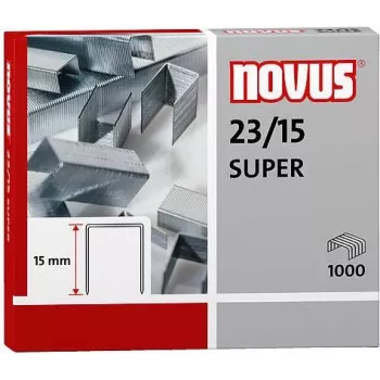 Novus Dahle Novus 23/15 SUPER Klammerpakk - 1,5 cm - 1000 klammerit - Teras - Roostevaba teras