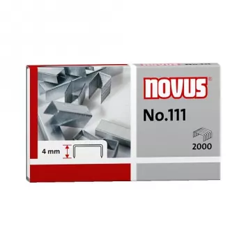 Novus No.111 Klambrid - 4 mm - 2000 klambrit - 15 lehte - Metall - Hall