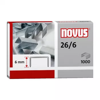 Novus Dahle Novus 26/6 Klambripakk - 6 mm - 1000 klambrit - Galvaniseeritud teras - Hõbedane
