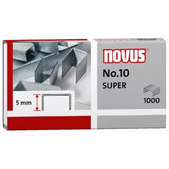 Novus Dahle No.10 SUPER Klambrid - 5 mm säärepikkus - Roostevaba teras - 1000 klambrit - 20 lehe mahutavus