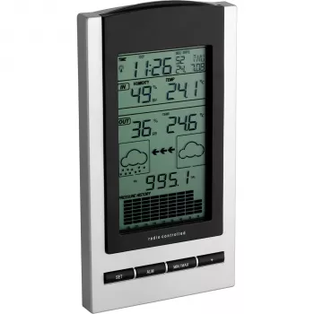 TFA Gaia juhtmevaba ilmajaam värvilise LCD-ekraaniga, 433 MHz, DCF-77 raadiojuhitav, must