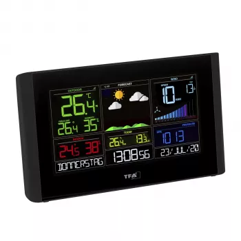 TFA VIEW BREEZE 35.8001.01 Wi-Fi ilmajaam värvilise LCD-ekraaniga, 12-24 tunni prognoos, valge