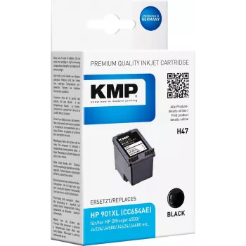 KMP H47 - 14 ml - Must - Ühilduv - Tindikassett (Alternatiiv: HP 901XL, HP CC654AE) - HP Officejet 4500, 4500 G510, J4524, J4540, J4550, J4585, J4624, J4640, J4660, J4680 jaoks