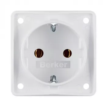 Berker W.1 Pealispinnale paigaldatav Schuko pistikupesa IP44 Polar White 250V 16A