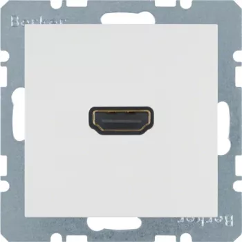 Berker 3315438989 HDMI seinapistikupesa sisestus - Polar White (RAL 9010) - 1 port
