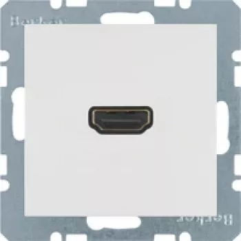 Berker 3315438989 HDMI seinapistikupesa sisestus - Polar White (RAL 9010) - 1 port