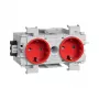 Hager GS20013020 Schuko pistikupesa sisestus, punane, IP20, 250 V, 16 A, 10 tk