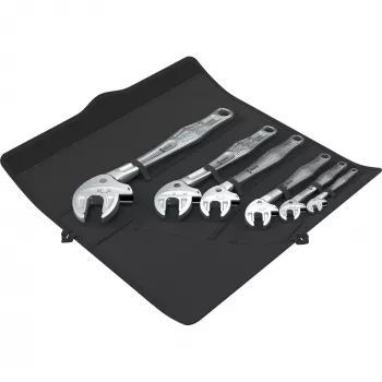 Wera 6004 Joker 6 Set 1 Avatud otsaga mutrivõtmete komplekt, 6 tükki, 10-19 mm, kroom-molübdeenteras, nikkel-kroomitud, tekstiilist kotiga