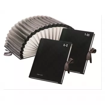 PAGNA Organizing Folder A4 Black 12 Compartments 30 mm Spine 24211-04