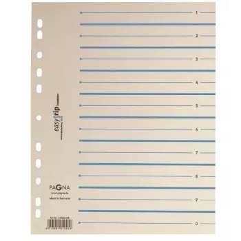 PAGNA Easy Rip Index Dividers A4 100 Sheets Beige 4-Hole Punched Cardboard 160 gsm