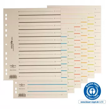 PAGNA File Dividers A4 Cardboard Beige 100 Pieces Unpunched 180 gsm 44063-09